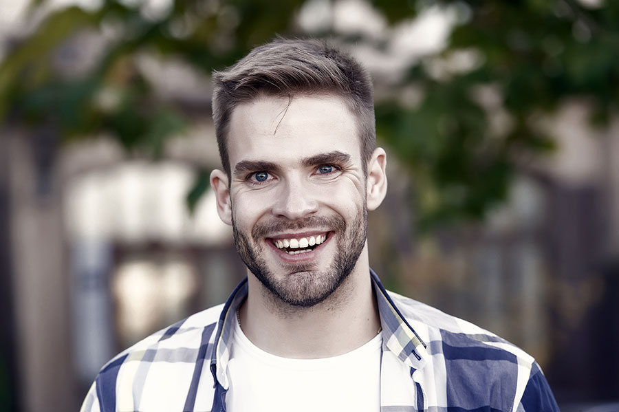 Young man smiling