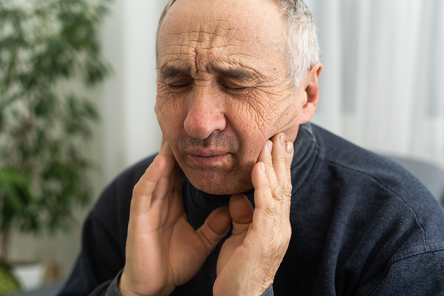 Elderly Senior Man Has Toothache Elderly Senior Man Has Toothache