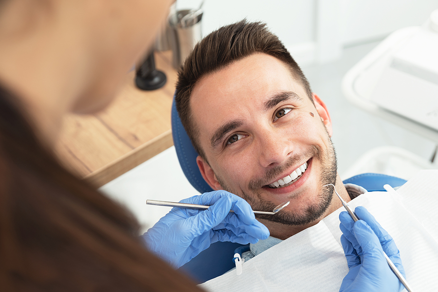 Man at the dentist